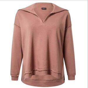NWT Torrid Fleece V-Neck Sweatshirt Size 2 (18-20) in Nutmeg